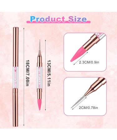 Jeffdad 2Pieces Double Head Nail Rhinestone Picker Set - DIY Nail Art Tool for Gems, Crystals, and Rhinestones - Pink + White - Buy Online on GoSupps.com