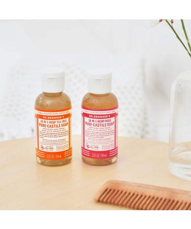 Dr Bronner Organic Rose Castile Liquid Soap 59ml - Gentle & Luxurious - Buy Online on GoSupps.com