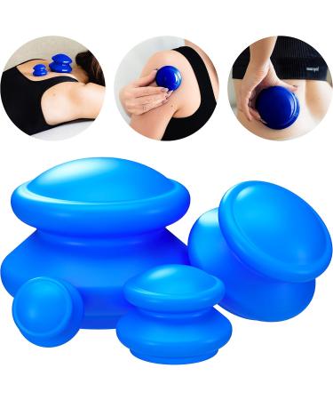 Biowee Silicone Cupping Set - 4 Anti-Cellulite Massage Devices for Professional Cupping Therapy Muscle Relaxation & Anti-Aging | International Shipping Available - Buy Online on GoSupps.com