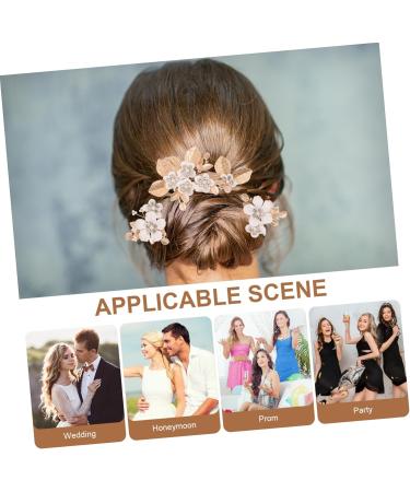 BELLIFFY 1 Set Leaves and Flowers Hair Comb Hair Comb Clip Girl Headpiece Bridal Hair Accessories Hair Accessories for Headpiece for Wedding Decoration Bride Headdress Flower Hair Pin - Buy Online on GoSupps.com