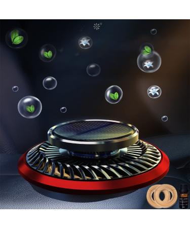 Red Rotating Solar Aromatherapy Essential Oil Diffuser Solar Rotating Car Air Freshener Car Diffusers for Essential Oils Gift Choice Car Aromatherapy Automobile essentials