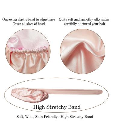 Queen Reversible Silk Bonnet - Double Layer Satin Hair Wrap in Jade Pink - Buy Online on GoSupps.com