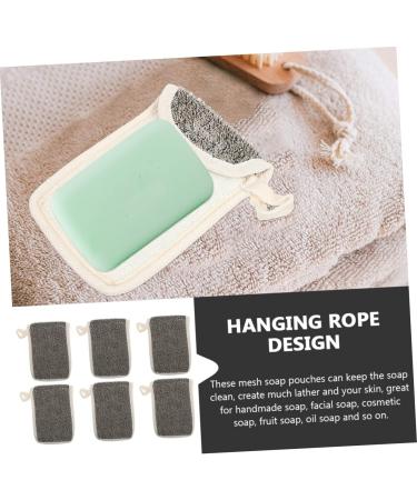 VINTORKY 6pcs Black Linen Soap Loofahs Soap Mesh Holder Foaming Net for Face Washing Net Bags Flax - Buy Online on GoSupps.com