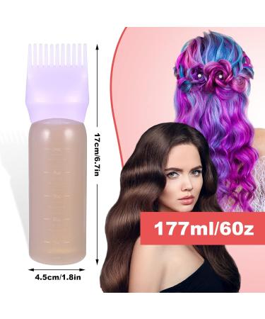 3Pcs Hair Dying Brush Bottle Lightweight Root Comb Hair Tools Applicator Bottles Hair Color Brush with Graduated Scale for Salon Hair Coloring Dying Oil Medicine 120ML (White Pink Purple) - Buy Online on GoSupps.com