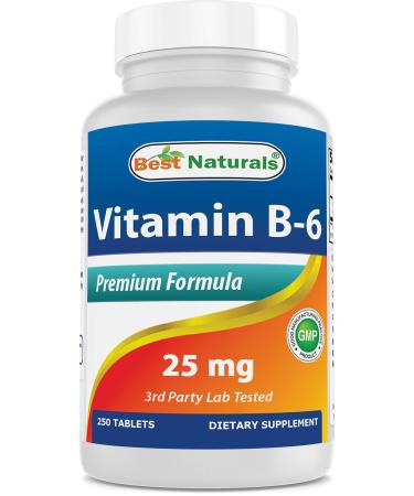 Best Naturals Vitamin B-6 25 Mg Tablets, 250 Count 250 Count (Pack of 1)