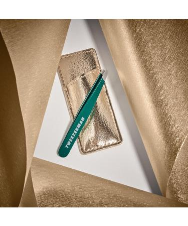 Tweezerman Emerald Shimmer Mini Slant Tweezer with Case - Precision Hair Removal Tool - Buy Online on GoSupps.com