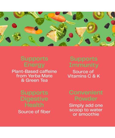 Amazing Grass Green Superfood Energy Watermelon Powder - 60 Servings - Caffeine with Matcha Green Tea & Beet Root - Plant Based Smoothie Mix - Pack of 1 - Buy Online on GoSupps.com