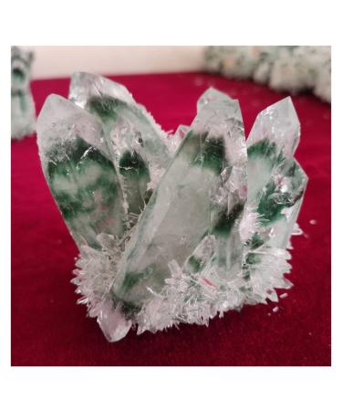 Natural Crystal Rough Crystal Cluster 300-1000g Rare Beautiful Green Ghost Phantom Quartz Crystal Cluster Specimen (Size : 300-400g)