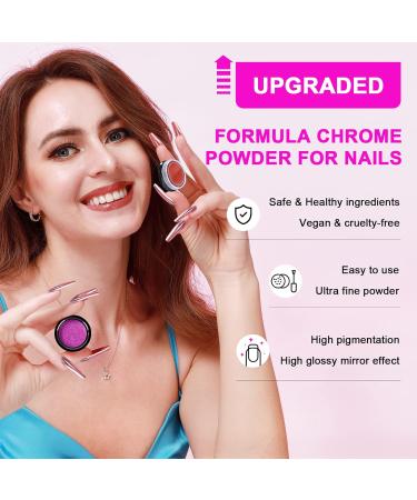 Saviland 36 Colors Chrome Nail Powder Set for Metallic Mirror Effect - Nail Art Glitter Manicure Decoration Kit for Salon and DIY - Buy Online on GoSupps.com
