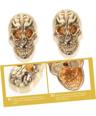 Abaodam 20pcs Rivets Crafting Studs Crafting Rivet Kit Studs Punk Skull Head Belt Halloween Clothing Golden 2X1.5cm - Buy Online on GoSupps.com