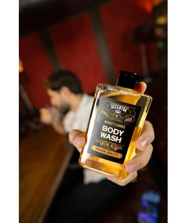 Accentra Shower gel SPECIAL BLEND in bottle incl gift box in whiskey look 400ml fragrance Whiskey refillable blackorange - Buy Online on GoSupps.com