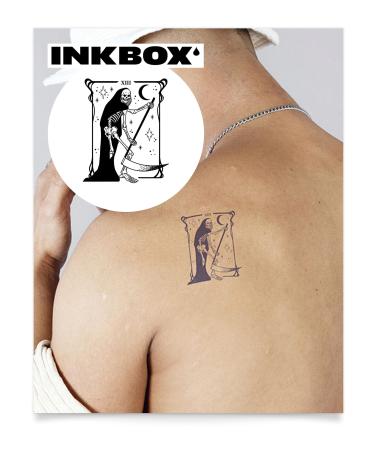 Inkbox Temporary Tattoos  Semi-Permanent Tattoo  One Premium Easy Long Lasting  Water-Resistant Temp Tattoo with For Now Ink - Lasts 1-2 Weeks  La Mort  4 x 4 in