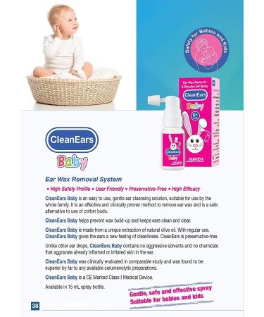 NAVEH PHARMA CleanEars Baby 0.5 Fl Oz - Gentle Earwax Removal Kit for Baby - Natural Ear Wax Softener and Cleaner - Nonirritating Formula - Pack of 1 - Buy Online on GoSupps.com