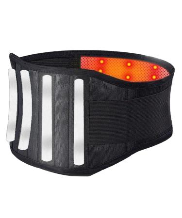 Lumbar pest belts Self-warming back support Double compression pain relief for men women magnetic field therapy waist spine belly support belt (color: black size: xxl (90-105 xxl (90-105kg) black