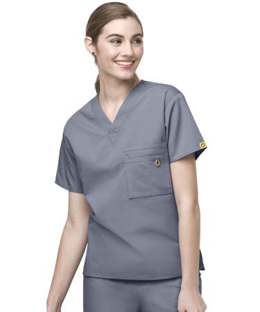 WonderWink The Alpha Unisex V-Neck Scrub Top X-Large Pewter