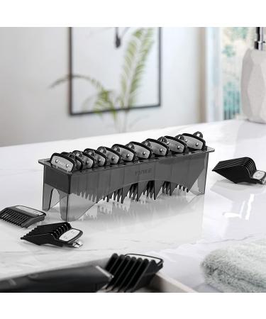 Wahl Clipper Guards Professional with Metal Clip - 10 Cutting Lengths - Fits Most Wahl Clippers - Premium Holder Stand Included (10 Pack) Black - Buy Online on GoSupps.com