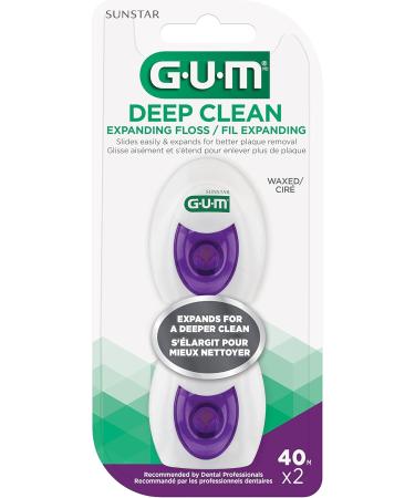 GUM Deep Clean Expanding Dental Floss 2x40M 40.00 m (Pack of 2) Expanding Floss - Buy Online on GoSupps.com
