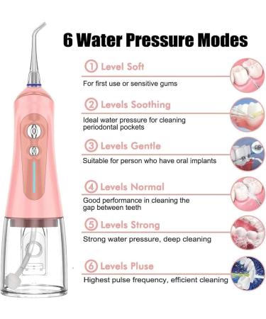 GeRRiT Professional Cordless Water Flosser - Portable Dental Oral Irrigator with 320ML Tank Rechargeable IPX7 Waterproof 6 Modes & 4 Jet Tips for Home & Travel - Buy Online on GoSupps.com