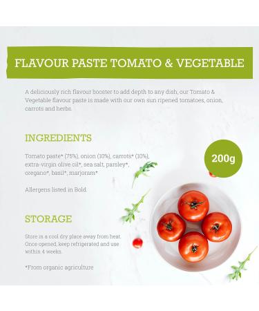 Mr Organic - Tomato & Vegetable Flavour Paste - Pack of 6 - Made with Sun-Ripened Italian Tomatoes - Vegan-Friendly - Organic Flavour Booster - Rich & Savoury Tomato & Vegetable 200g (Pack of 6) - Buy Online on GoSupps.com