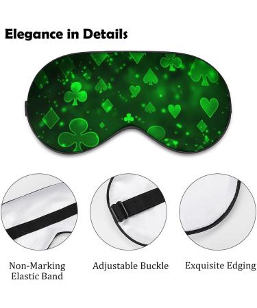 Green Raster Symbols Playing Cards Sleep Mask - Adjustable Strap, Blocks Light, Ideal for Travel - Men and Women - Buy Online on GoSupps.com
