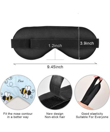 Bee Pattern Sleep Mask - Light Blocking Eye Mask for Travel & Naps | Adjustable Soft Blindfold for Men & Women - Buy Online on GoSupps.com