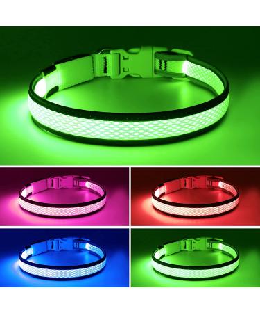 Flashseen LED Dog Collar - USB Rechargeable Light Up Safety Collar for Small, Medium, Large Dogs (Candy Pink, Size Small) - Buy Online on GoSupps.com