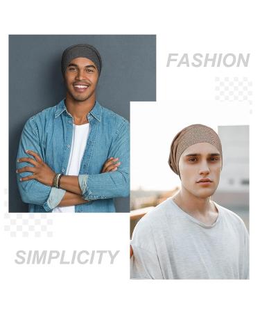 4-Piece Satin Lined Hair Cover Set | Adjustable Satin Sleep Bonnet for Men | Stay-On, No Fading Cap in Black, Dark Blue, Camel, Dark Gray - Buy Online on GoSupps.com