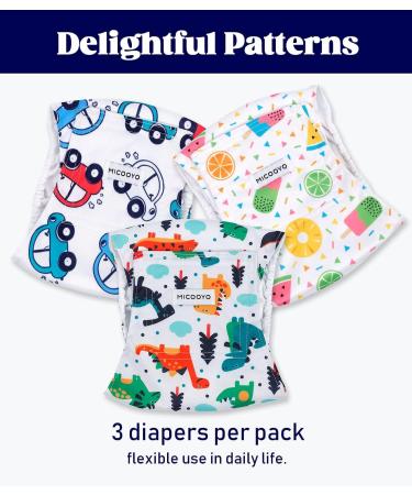 Buy Micoooyo Washable Abdominal Bandage for Males | Reusable Dog Diapers | Medium Suctionable Dog Wraps (3-Pack) - Animals Fruits & Cars | Adjustable Closure 33-40.6cm Waist - Buy Online on GoSupps.com