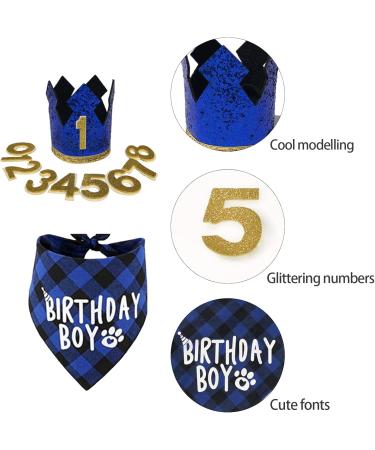 Dog Birthday Party Accessories - Reusable Bandana & Blue Crown for Small to Medium Dogs & Cats - Perfect Pet Outfits & Party Decorations - Buy Online on GoSupps.com