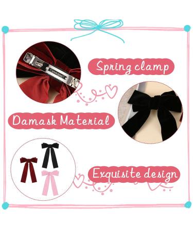 GWAWG 3PCS Bowknot Hair Clips - Elegant Black Loop Clips with Satin Bows for Women & Girls | Perfect French Hair Clipping - Buy Online on GoSupps.com