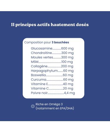 Dog Arthrosis - 60 bites - 11 natural active ingredients (Glucosamine Chondroitin MSM green lipped mussel devil's claw) - Dog Joints - Anti-inflammatory - Dog food supplement - Buy Online on GoSupps.com