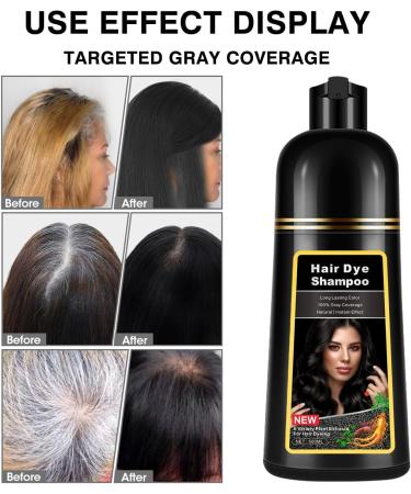 Dark Brown Hair Dye Shampoo for Women & Men 3 in 1- Hair Color Shampoo Hair Dye Shampoo for Gray Hair Instant Hair Coloring Shampoo 500ML (Dark Brown) - Buy Online on GoSupps.com