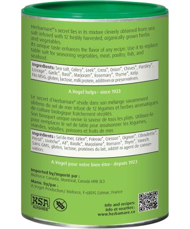 A.Vogel - Herbamare Original | Herbed Sea Salt - Infused with Fresh Organic Herbs and Vegetables | 1/3 Less Salt | Non-GMO Project Certified | MSG and Gluten Free | Suitable for Vegetarian and Vegan | 1 KG - Buy Online on GoSupps.com