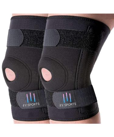 Adjustable Knee Brace Breathable Compression Sleeve for Men & Women Provides Joint Pain Relief Arthritis Support Athletic Injury Recovery Ideal for Sports Gym Running Black Large Large Black