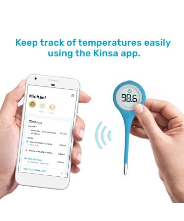 Kinsa QuickCare Smart Thermometer - FDA Cleared Digital Medical Thermometer for Fever in Baby, Kid, and Adult - Accurate & Fast Reading - Buy Online on GoSupps.com