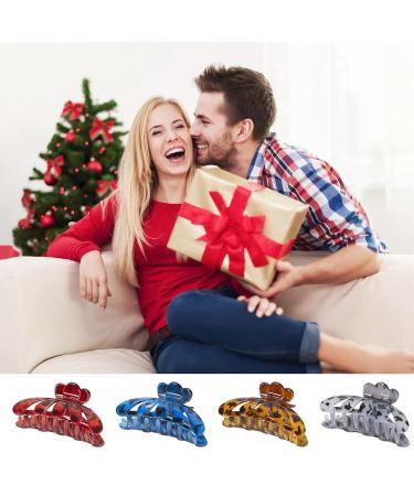 Large Leopard Print Hair Claw Clips for Thick Hair - Strong Grip Jaw Clips (4 Pack) - Buy Online on GoSupps.com