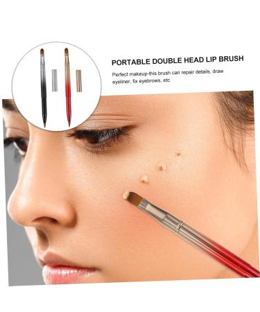 Buy 2pcs Portable Double Ended Lip Brush - Retractable Makeup & Concealer Brush for Perfect Lips | Versatile Cosmetic Tool - Buy Online on GoSupps.com