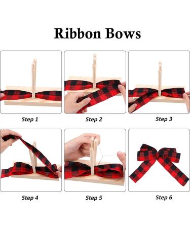 Wooden Bow Maker Tool with U-Shaped Scissors for Halloween & Christmas Decorations - DIY Crafts, Hair Bows, Corsages, Holiday Wreaths - Buy Online on GoSupps.com