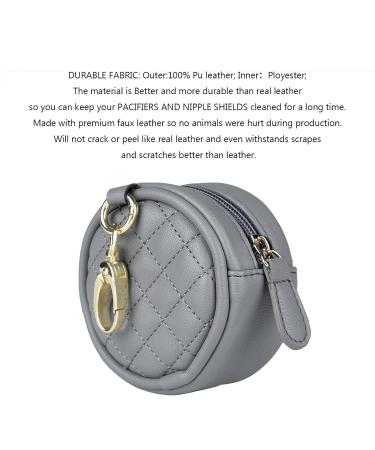 Harayaa Pacifier Holder with Clip & Bag | Gray Pacifier Pendant for Strollers & Diaper Bags | Store 2 Pacifiers - Buy Online on GoSupps.com