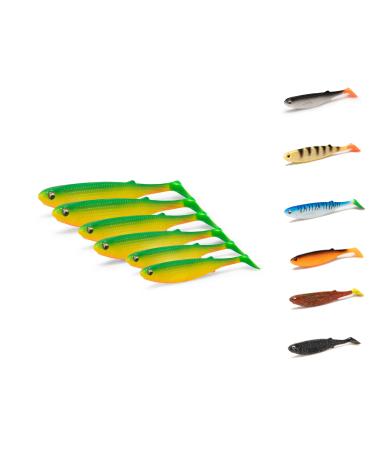N mis rubber fish set |Premium rubber fish set |Fishing accessories |Rubber fish pike pikeperch dorsch perch |Fishing bait for pike Zander and for the sea fishingRubber bait 5 Set x 10 cm Kathi Koi - yellow/green with orange stomach