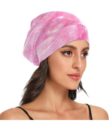 JUAMA Pink Galaxy Universe Satin Lined Sleep Cap for Women - Buy Online on GoSupps.com