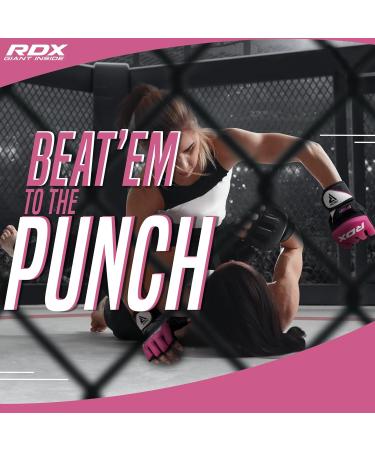 RDX Women's MMA Gloves - Maya Hide Leather Sparring & Kickboxing Training Gloves - Professional Punching Bag & Muay Thai Gloves - Reusable Pink - Buy Online on GoSupps.com