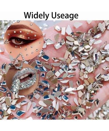 White Crystal Nail Rhinestones Kit - 60Pcs Assorted Shapes Gems for Nail Art & DIY Crafts - Buy Online on GoSupps.com