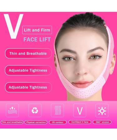 Double Chin Eliminator Chin Strap for Double Chin for Women Breathable and Comfortable V Line Lifting Mask for Women Double Chin Face Lift Prevent Sagging Get Rid of Double Chin (Pink) - Buy Online on GoSupps.com