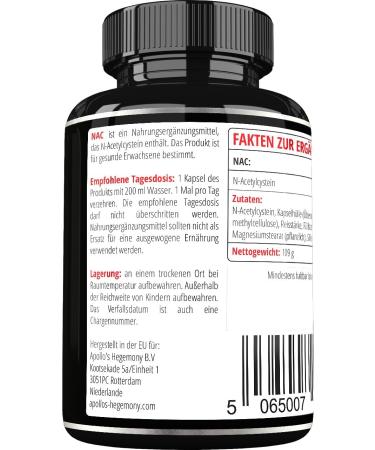 NAC 500 mg | N-acetyl L-cysteine | 120 Vegan Capsules | Supports Liver Function & Reduces Oxidative Stress | Apollo s Hegemony - Buy Online on GoSupps.com