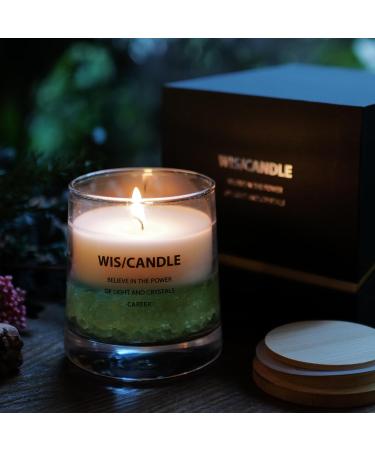 Buy WIS/CANDLE Crystal Wishing Aromatherapy Candle with Prasiolite - Enhance Career & Relaxation at Home or Office - Buy Online on GoSupps.com