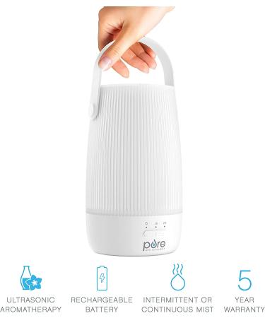 Pure Enrichment PureSpa Zen Cordless Essential Oil Diffuser - Portable & Travel-Friendly - 7.5 Hrs Lasting Aroma Diffuser - 2 Mist Settings, Optional Timer & Auto Shut-Off - Buy Online on GoSupps.com
