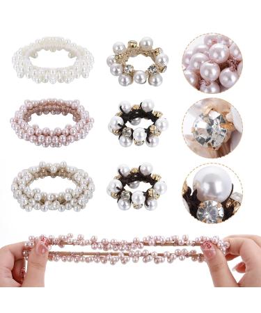 Yolev 6Pcs Pearl Hair Ties - Crystal Beaded Bracelet Hair Scrunchie for Women Girls (6 Styles) - Buy Online on GoSupps.com