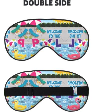 Flamingo Swimming Pool Eye Mask | Soft Elastic Adjustable Sleep Mask for Men & Women - Buy Online on GoSupps.com