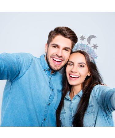 Glitter Star Headband - Sequins Heart Hair Accessory for Holiday, Wedding, Birthday Party - Silver - Buy Online on GoSupps.com